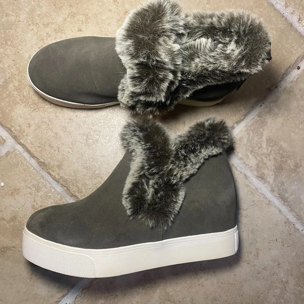 New J/SLIDES Women's Sean‎ Cold Weather Booties Genuine Suede Winter Cozy Warm